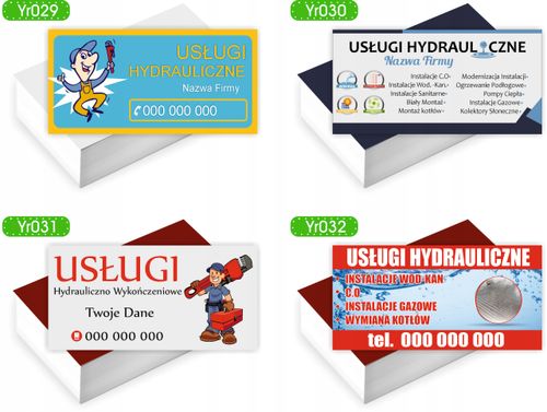 Wizytówki firmowe reklamowe 100szt ŁAZIENKI PŁYTKI GŁADZIE dużo wzorów na Arena.pl