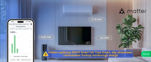 Gniazdo Smart Matter NOUS A8M 16A Home Assistant TUYA Appel HomeKit na Arena.pl