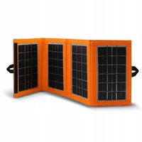 Panel solarny turystyczny ładowarka 6W 1xUSB przenośny czarno-pomarańczowy