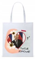 Prezydent Andrzej Duda Torba Eco Biała Shopper Z Nadrukiem Ze Zdjęciem