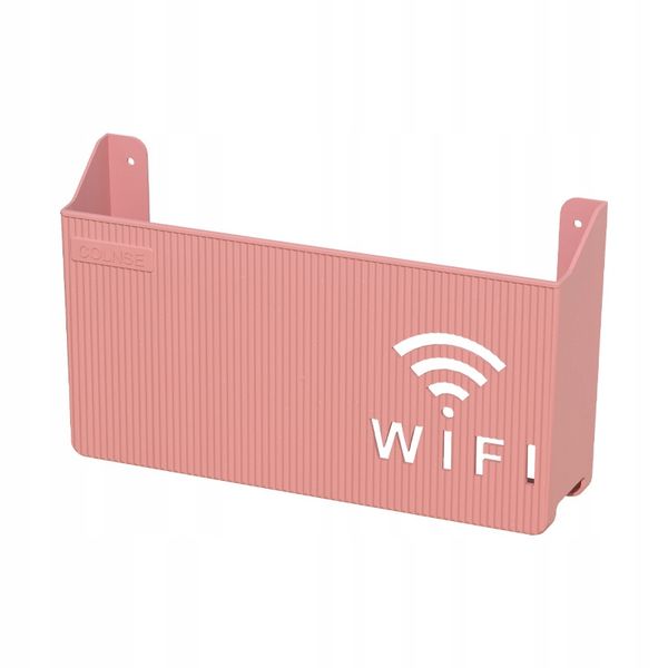 UCHWYT ŚCIENNY PÓŁKA na ROUTER WIFI SWITCH Różowa zdjęcie 1