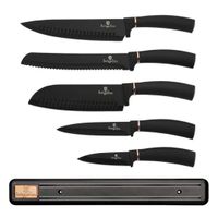 zestaw 5 noży kuchennych z listwą berlinger haus bh-2535 black rose