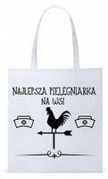 Dla Pielęgniarki Prezent Torba Eco Biała Shopper Z Nadrukiem Ze Zdjęciem