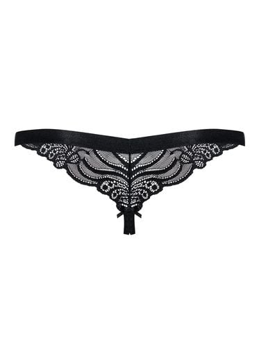 koronkowe stringi otwarte obsessive z kokardką l/xl na Arena.pl