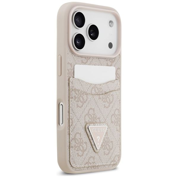 Etui Guess 4G Double Card Triangle do iPhone 17 Pro różowy zdjęcie 4