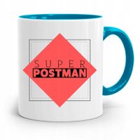 Kubek Błękitny Prezent Dla Listonosza Super Z Nadrukiem Ze Zdjęciem