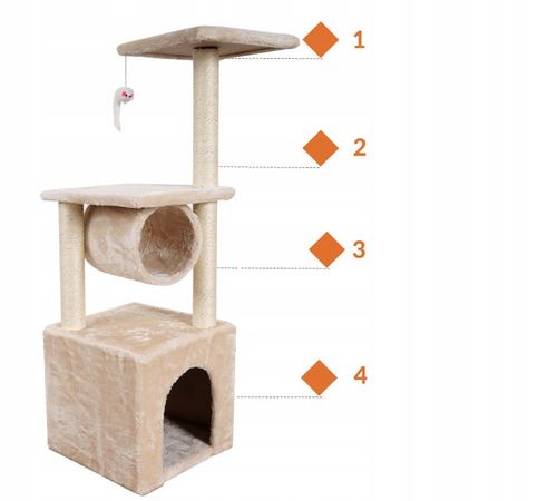 Drapak drzewko wieża dla kota duży domek budka legowisko słupek mysz walec na Arena.pl