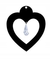 Z16a Zawieszka ozdoba ażurowa serce kryształ kolor