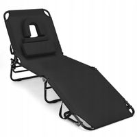 Leżak ogrodowy plażowy metal czarny Costway
