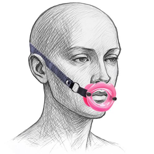 Otwarty Knebel Silikonowe Usta Na Skórzanym Pasku na Arena.pl