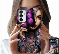 ETUI DO SAMSUNG GALAXY M13 4G - ANTI SOCIAL BUTTERFLY RÓŻOWY MOTYL + SZKŁO