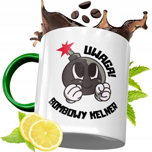 Kubek Zielony Dla Kelnera Kelnerki Na Prezent Z Nadrukiem Ze Zdjęciem na Arena.pl