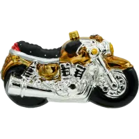 Bombka choinkowa szklana: Motocykl: złoty