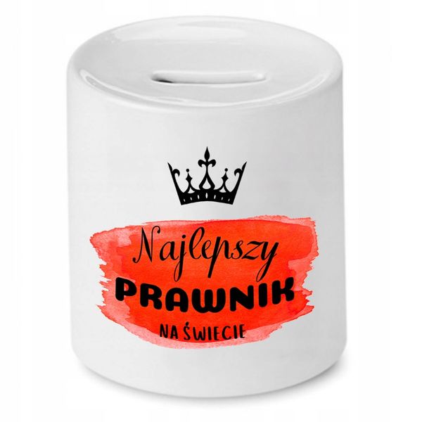 Skarbonka Dla Prawnika Najlepszy Na Świecie Z Nadrukiem Ze Zdjęciem zdjęcie 1