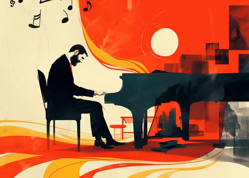 Plakat 70x50cm Pianista zdjęcie 1