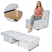 Fotel rozkładany funkcja spania KIMO pojemnik na pościel szary