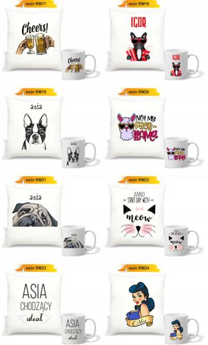 Zestaw PODUSZKA i KUBEK PERSONALIZOWANY nadruk ZDJĘCIE napis tekst imię na Arena.pl