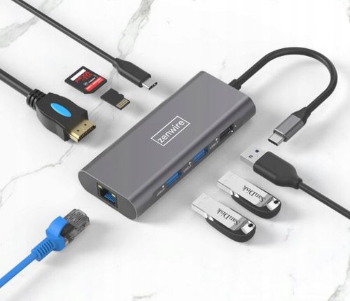 HUB PRZEJŚCIÓWKA USB-C 9W1 Adapter HDMI USB Thunderbolt do Macbook Pro Air na Arena.pl