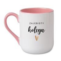 KUBEK "ZAJEBISTY KOLEGA" Wzór - Elegant Coffee Różowy 330 ml