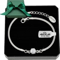 SREBRNA BRANSOLETKA DAMSKA CYRKONIA NA RĘKĘ REGULOWANA DLA NIEJ + GRAWER