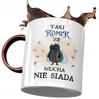 Kubek Bordowy Dla Komika Mucha Nie Siada Z Nadrukiem Ze Zdjęciem