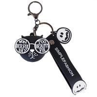 brelok do kluczy wonderful day kot w okularach czarny 5,2 x 4,5 cm brl331cz