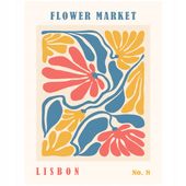 2 x Plakat 80x60 Kwiaty minimalizm nowoczesny miasta Amsterdam BOHO 12 WZOR