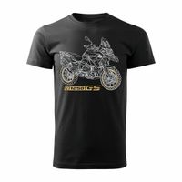 Koszulka motocyklowa z motocyklem na motor BMW GS 1250 ADVENTURE męska czarna REGULAR L