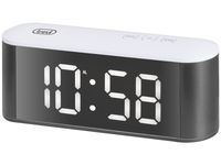 NOWOCZESNY ZEGAR BUDZIK ALARM CYFROWY BIAŁE CYFRY TREVI EC883