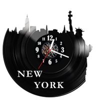 Zegar ścienny z płyty winylowej Nowy York 270.14