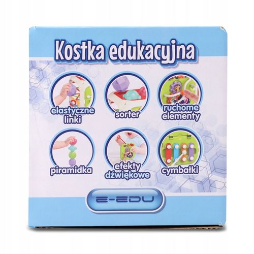 INTERAKTYWNA KOSTKA EDUKACYJNA DLA NIEMOWLĄT SORTER KLOCKI CYMBAŁKI 7w1 PL na Arena.pl