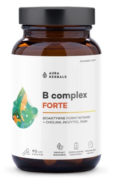 AURA HERBALS Witamina B Complex Forte (90 kaps.) zdjęcie 1