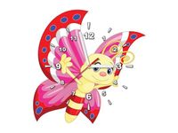 40X40CM ZEGAR RÓŻOWO CZERWONY MOTYL OBRAZ