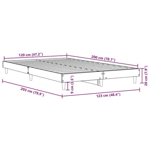 Łóżko bez materaca, dąb sonoma, 120x200 cm na Arena.pl