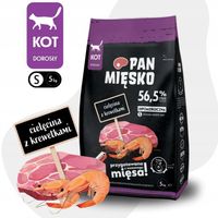 Pan Mięsko karma sucha dla kota CIELĘCINA z KREWETKAMI chrupki S 5kg