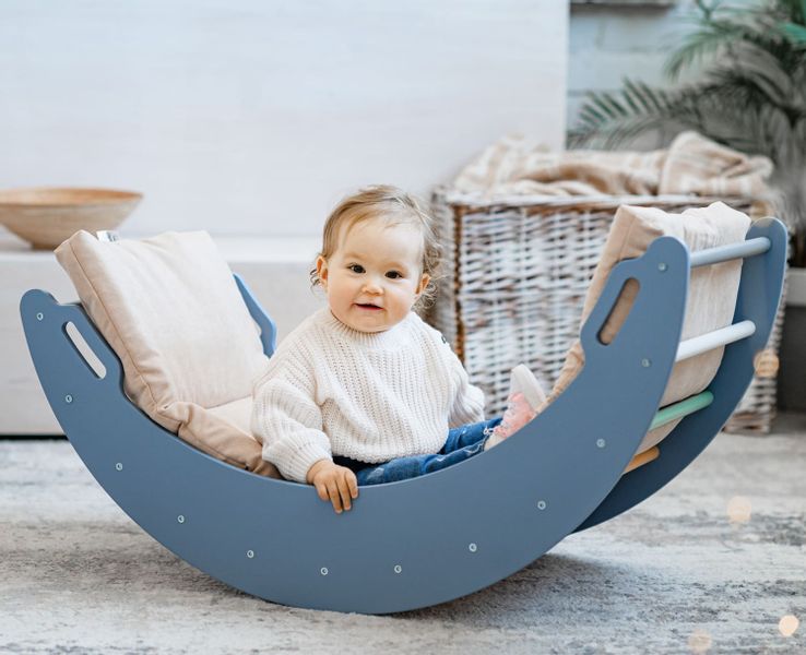 bujak drewniany Moon błękitny zdjęcie 2