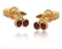 kolczyki czerwone wisienki dla dziewczynki (p15/kds/13au)
