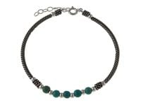 OKSYDOWANA SREBRNA BRANSOLETA TURKUSOWE KORALIKI