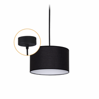 LAMPA WISZĄCA ŻYRANDOL SUFITOWA NOWOCZESNA E27 LED CZARNY ABAŻUR 20cm OPLOT