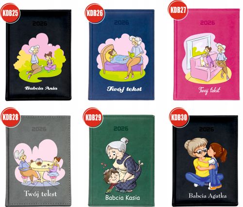 duży KALENDARZ A4 2026 DZIENNY KSIAŻKOWY NADRUK DLA BABCI I DZIADKA + tekst na Arena.pl