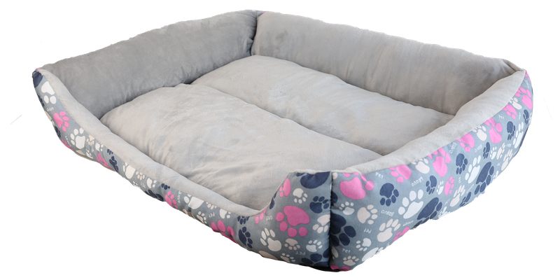 Legowisko dla psa szare S prostokątne PAWPRINT 41x30cm zdjęcie 1