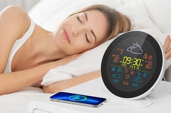 STACJA POGODY POGODOWA WIFI METEOROLOGICZNA TUYA ZEGAR 3 CZUJNIKI PROGNOZA zdjęcie 10