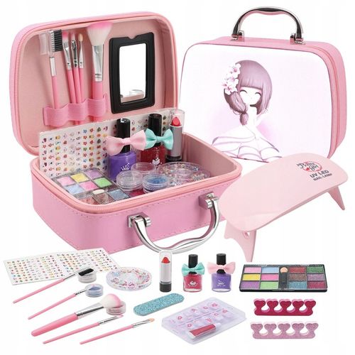 KUFEREK Z KOSMETYKAMI DO MAKIJAŻU MAKE UP DLA DZIECI I LAMPA UV DO PAZNOKCI na Arena.pl