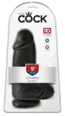 king cock model 23 cm czarny z przyssawką - anatomiczna forma pvc