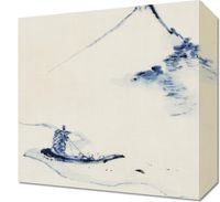 Obraz 30x30cm A Person in a Small Boat, Hokusai Vintage do Salonu