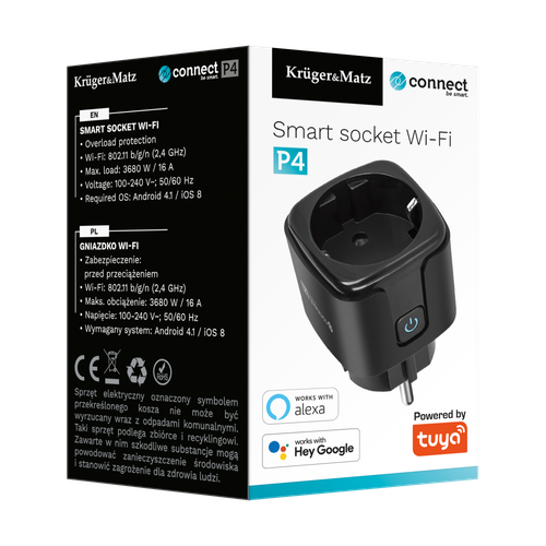 Inteligentne Gniazdko WiFi Kruger&Matz Connect P4 Tuya PROGRAMATOR TIMER na Arena.pl