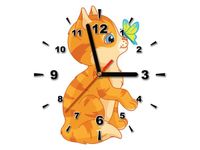 30X30CM ZEGAR RUDY KOTEK OBRAZ DREWNO