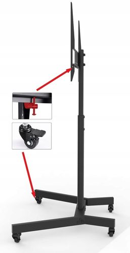 Podłogowy Mobilny Stojak TV pod Telewizor Uniwersalny Regulowany na Arena.pl