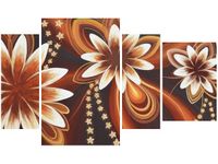 135CM 80 OBRAZ 4 ELEM WIRUJĄCE KWIATY ŚCIENNY