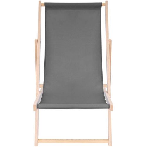 LEŻAK SKŁADANY DREWNIANY SZARY ROYOKAMP na Arena.pl